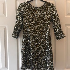 Gold/black sequin dress